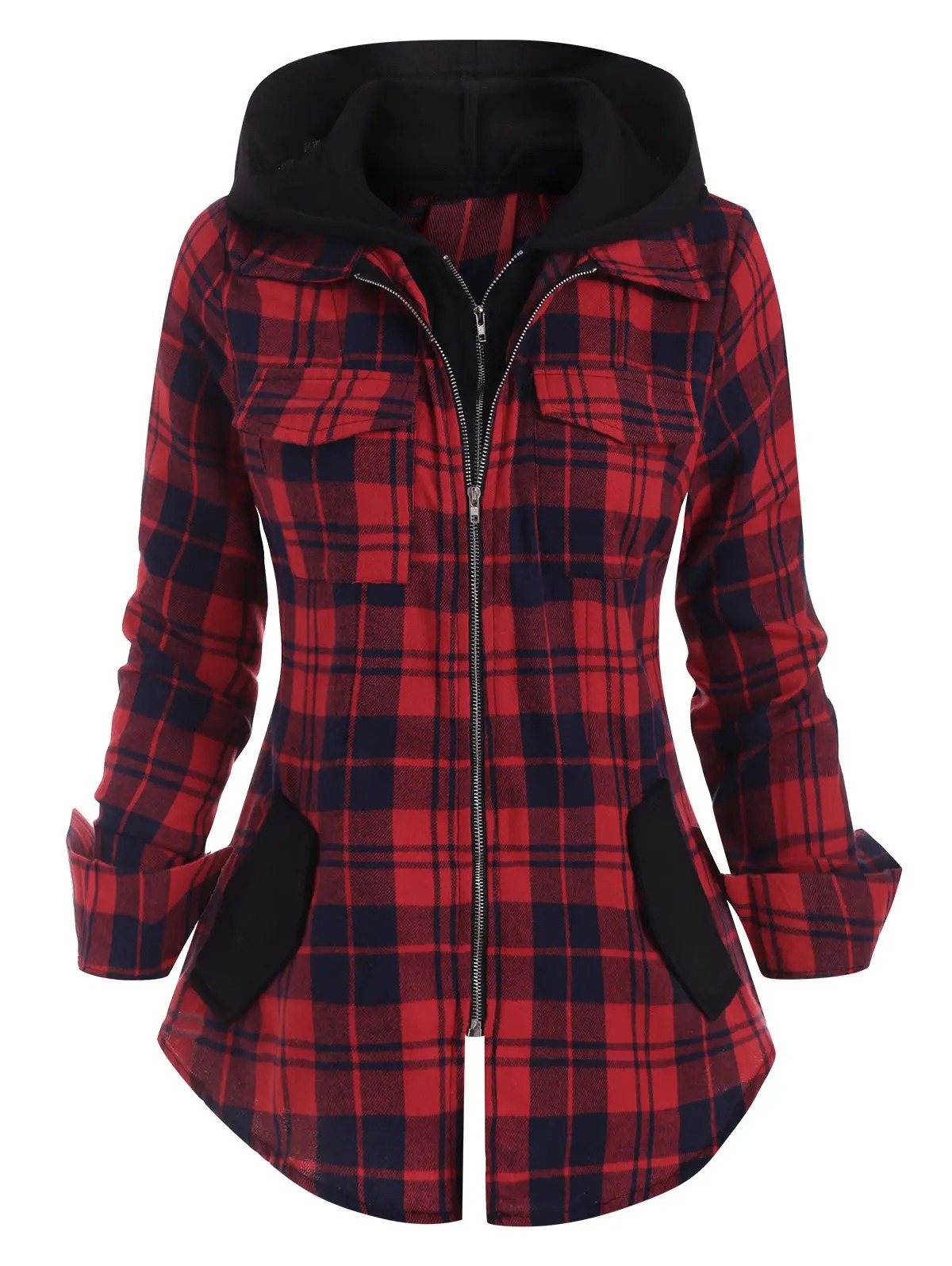 Plaid Pocket Sweatshirt Image 5