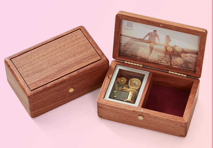 Wooden Music Box Photo Frame