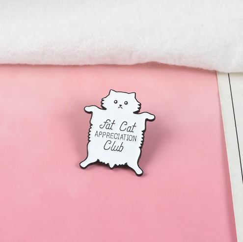 Cartoon Brooch - Fat Cat Design