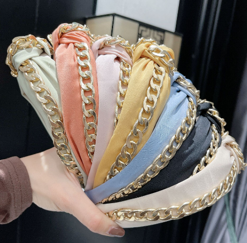 Fashion Chain Cross-knotted Headband - Image 1