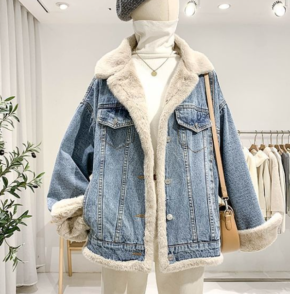 Image 4 de Veste en Jean Doublée Polaire pour Femme