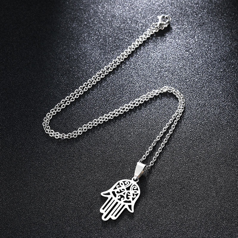 Stainless Steel Pendant Necklace - Silver Color