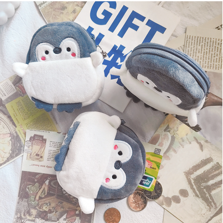 Cute Little Penguin Coin Purse with various items