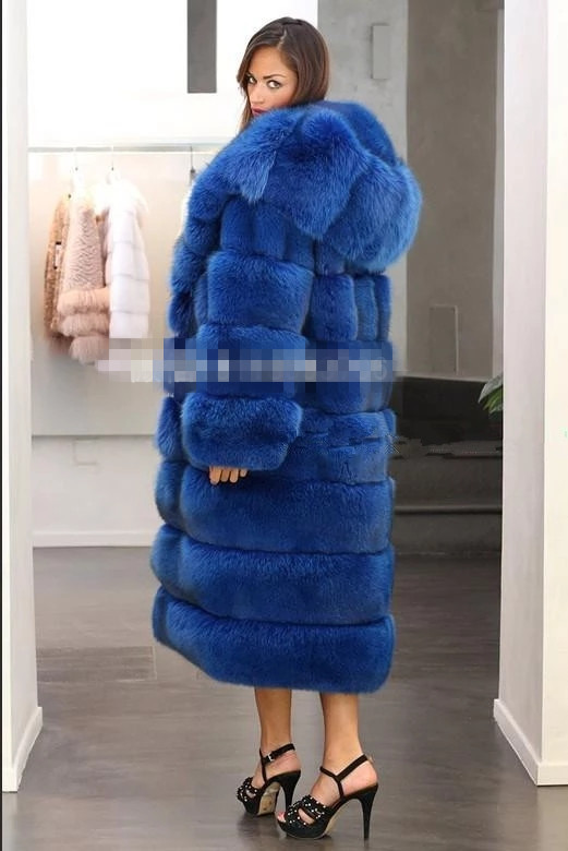 Faux Mink Coat in Blue