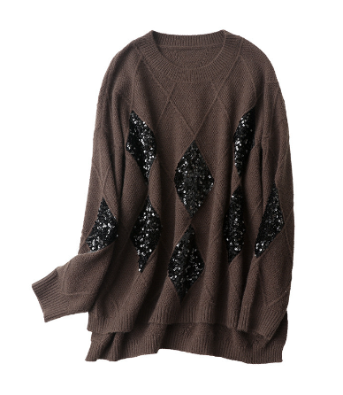 Suéter feminino de gola alta acolchoada