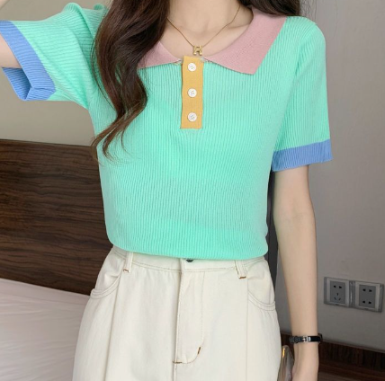 Stylish Knitted T-shirt Purple