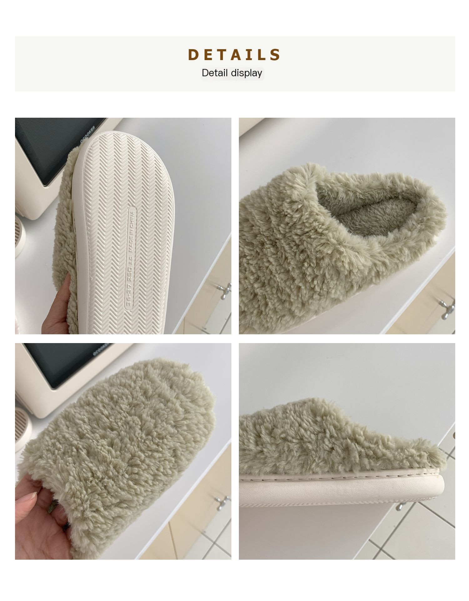 Japanese simple solid color home slippers