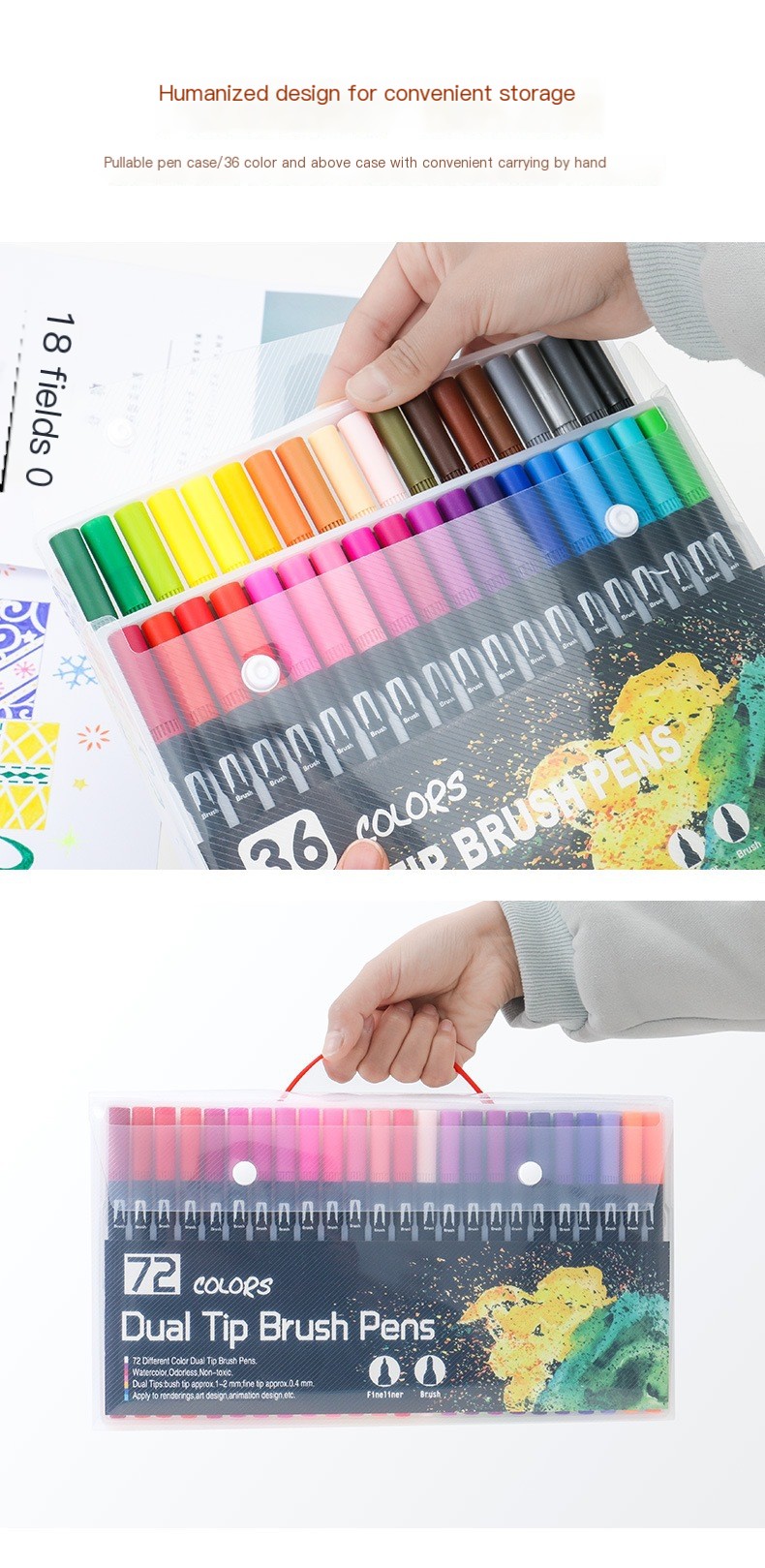 Colorful watercolor markers