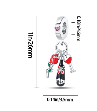 Berloque Charm Vinho Tinto