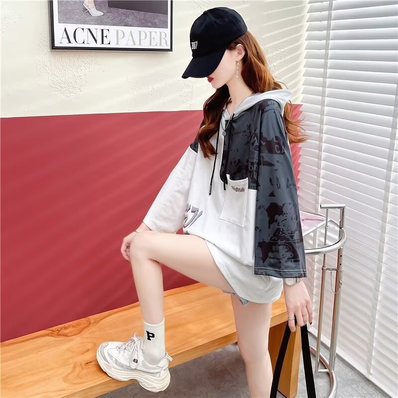 Loose Hooded Long Trench Coat Image 5