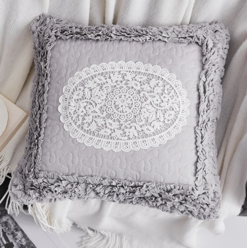 Cotton sofa pillowcase in Grey color