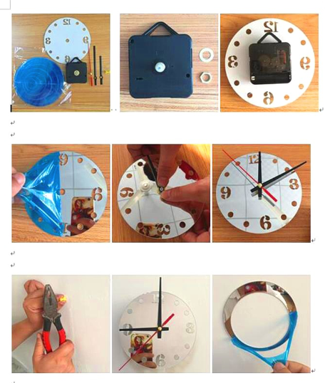 Creative Mirror Dinosaur Wall Clock Image 2