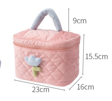 Cute Corduroy Cosmetic Bag