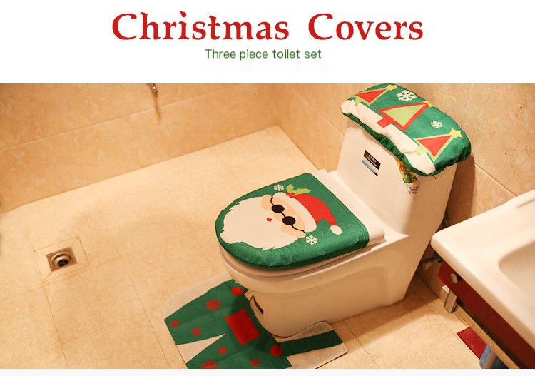 Three-piece Christmas toilet set design 3