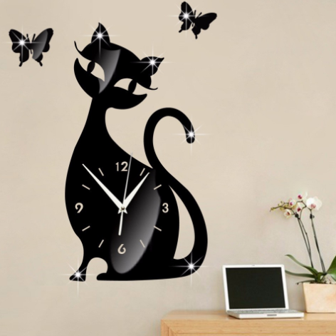 Black Cat Wall Clock