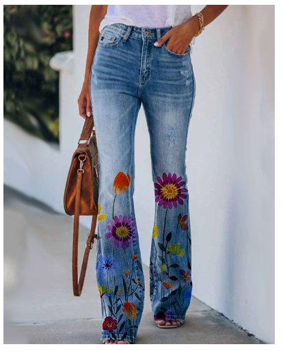 Printed Jeans Image 3