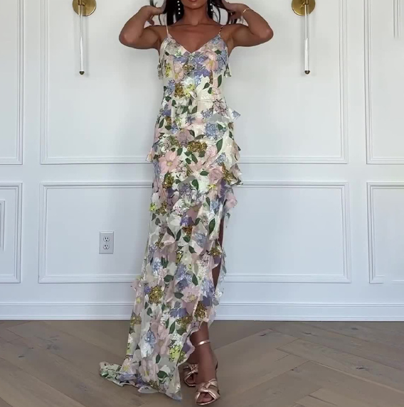 Robe en Abricot Bleu Papillon