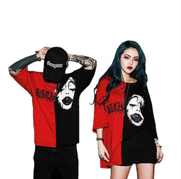 Red to Black Splicing Jacket Image 2
