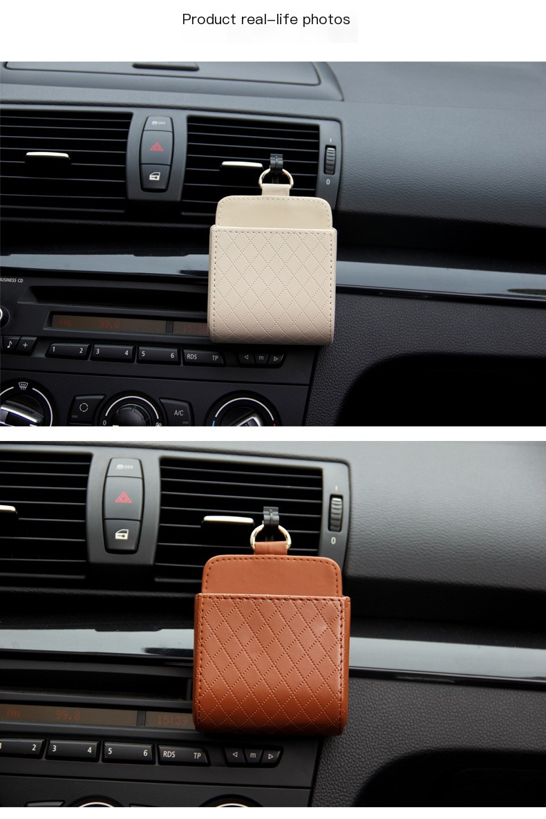 Car Air Vent Storage Bag with Items