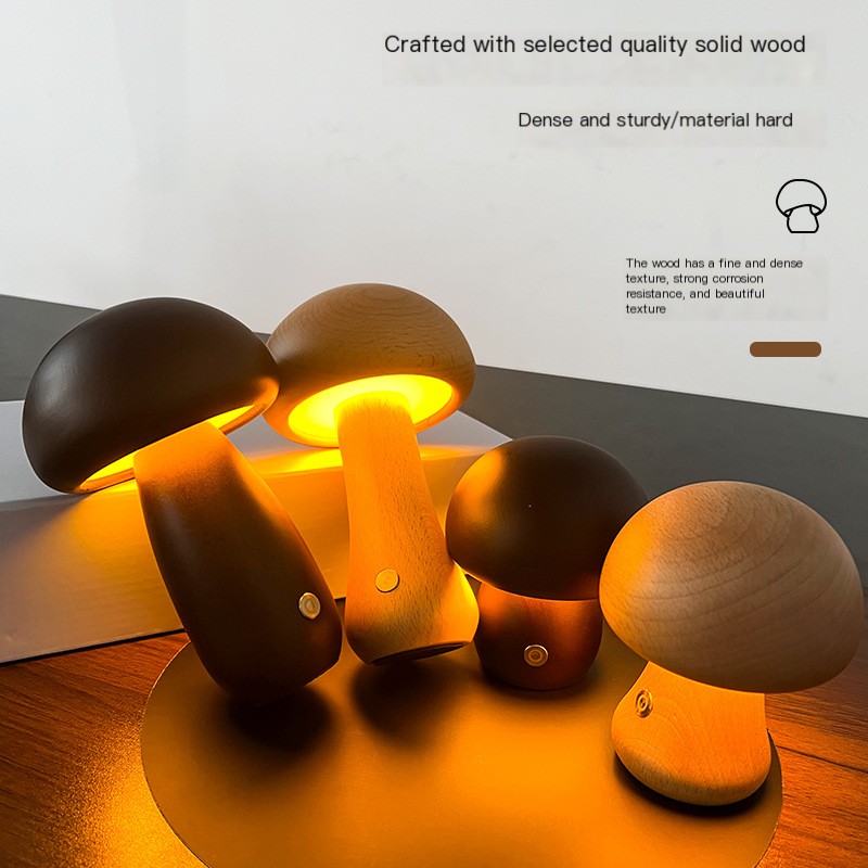 Wooden Mushroom Lamp 1