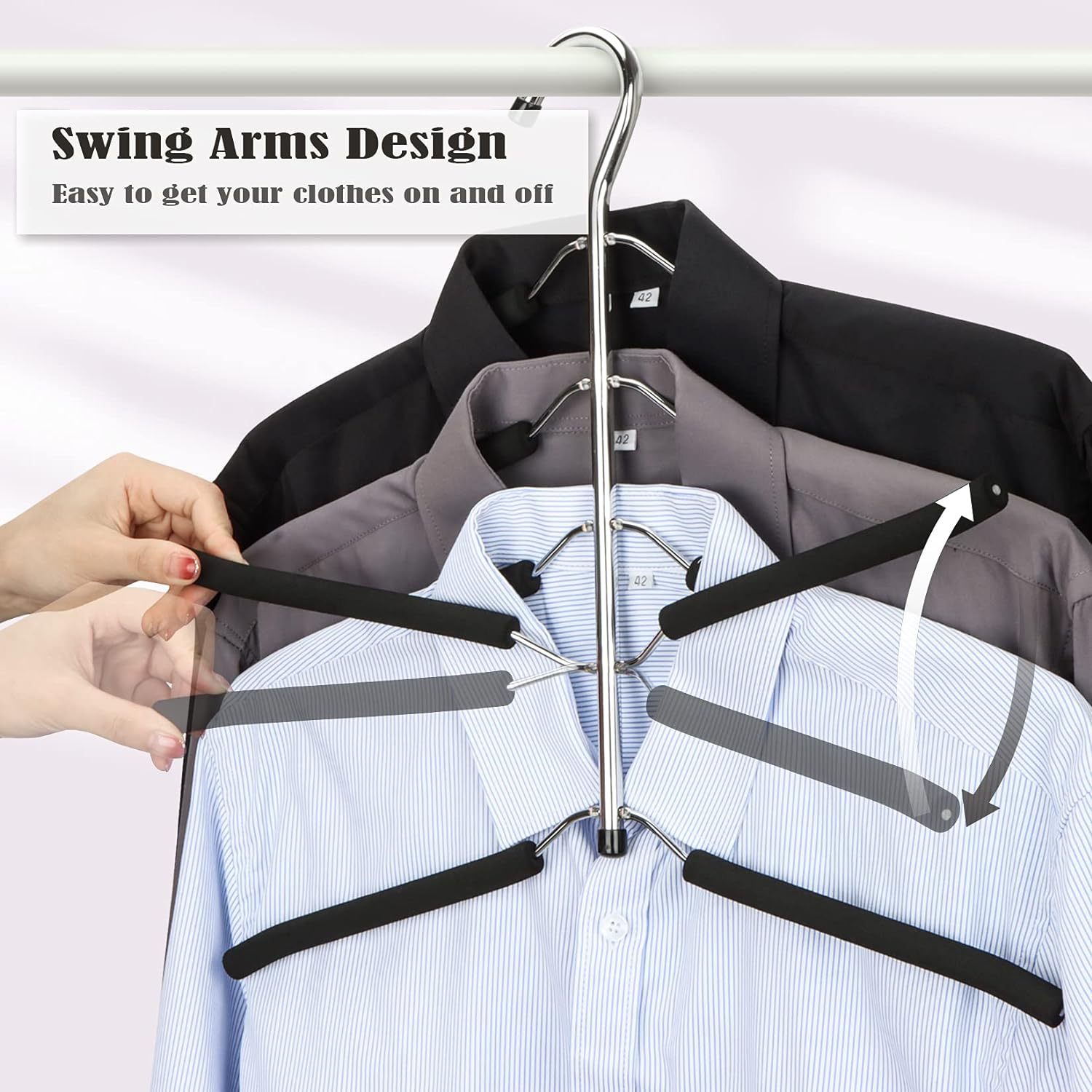 Non-slip sponge clothes hanger features