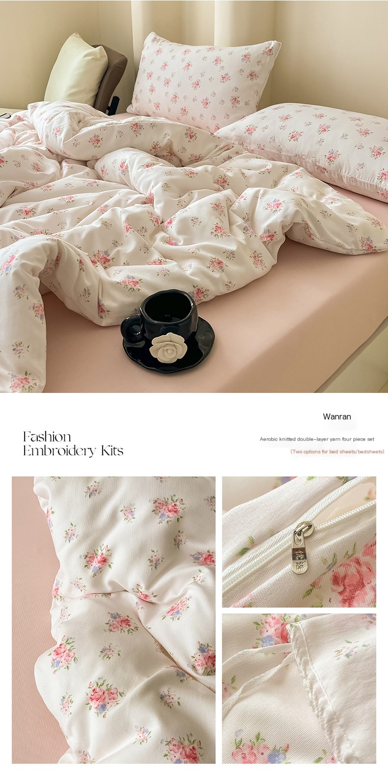 Jogo de Cama Kacyumara 180 Fios Mariposy - Casal