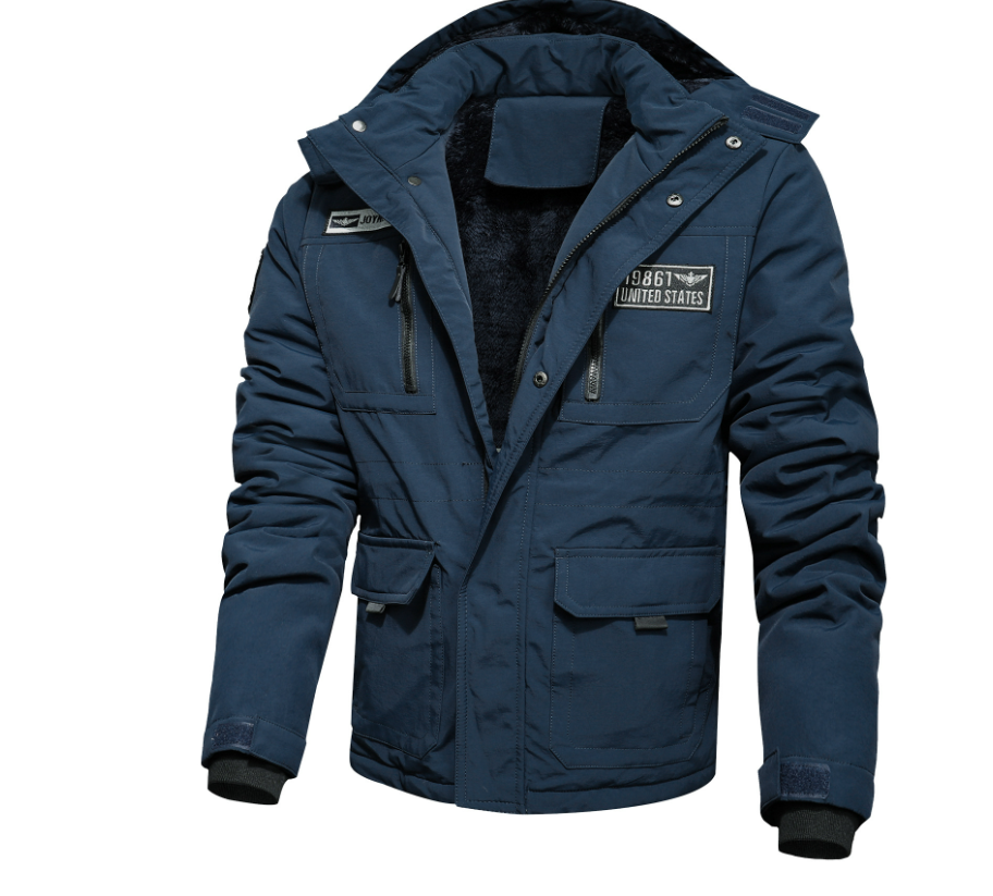 Men's Plush Cotton Jacket - Model Display