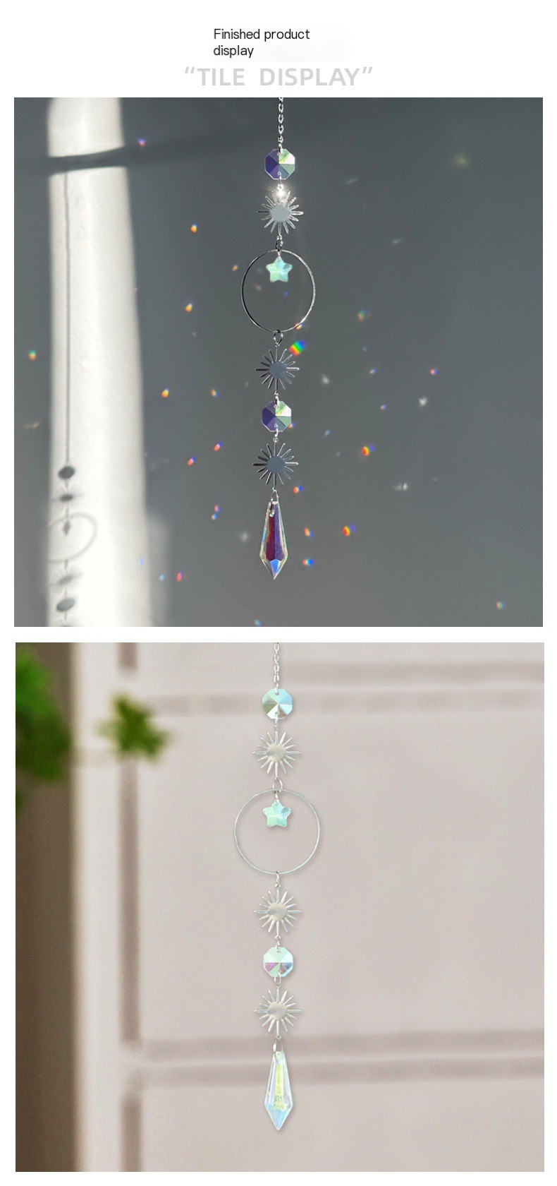 Silver Crystal Wind Chimes Image 3