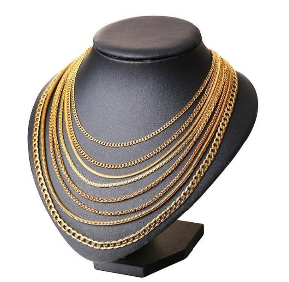 Fashionable Gold Titanium Steel Chain Necklace