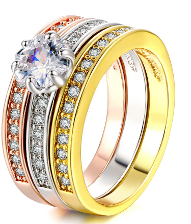 Tricolor Zirconia Ring - Image 3