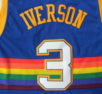 Blue snow mountain version 3# iverson embroidery mesh basketball suit image