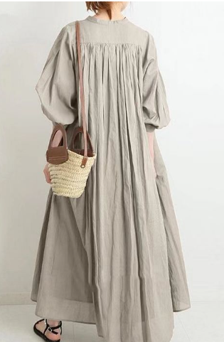 WOLFF Vintage Long Sleeve Dress - Aprikose