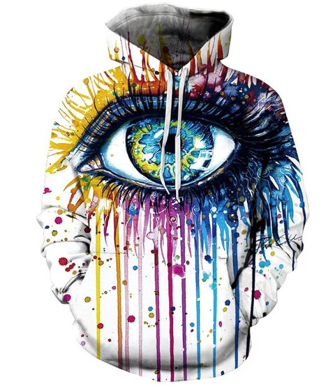 3D Colorful Paint Flower Hoodie Image 4
