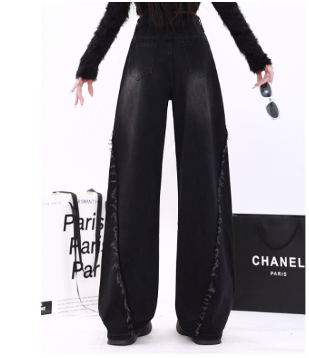 Women's Vintage Gray Long Jeans 3