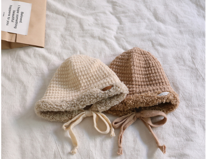 Cute Strap Plush Thickened Warm Knitting Wool Hat - Image 5