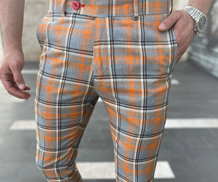 Plaid Striped Casual Pencil Pants 5
