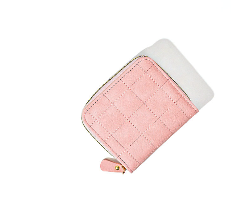 Double Zipper Pull Cowhide Multifunctional Coin Purse - Red