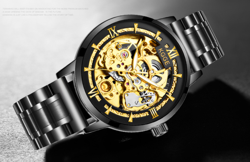 Stylish Hollow Mechanical Watch Features