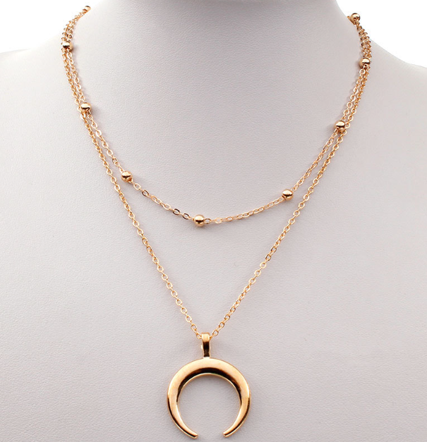 Bohemian Double Horn Necklace Image 5
