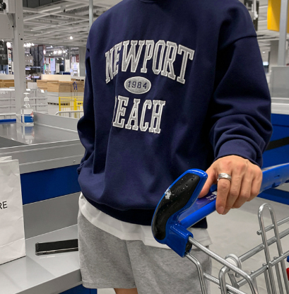 Quality Cotton American O-Neck Letter Sweatshirt Image 2