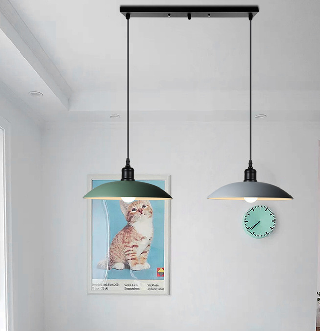 Vintage Wrought Iron Industrial Pendant Light 3