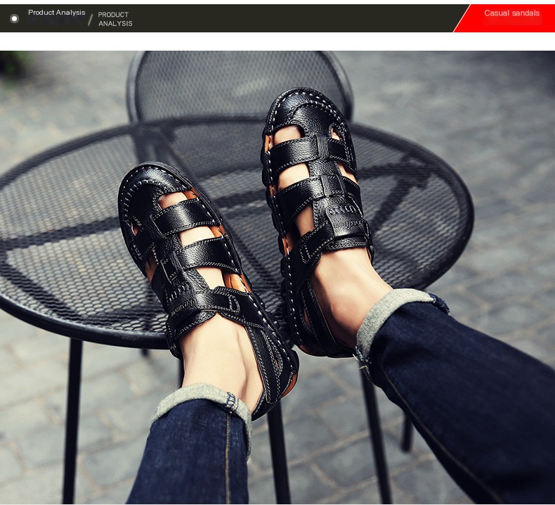 Brown Genuine Leather Sandals