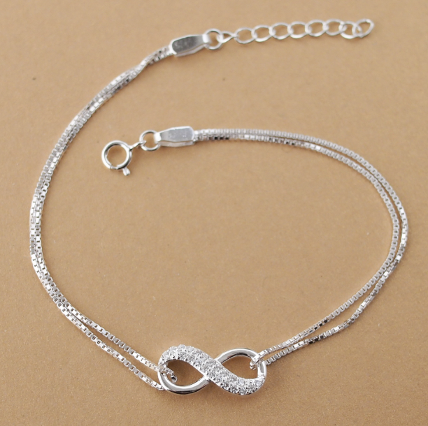 925 Pure Silver Infinity Destiny Bracelet