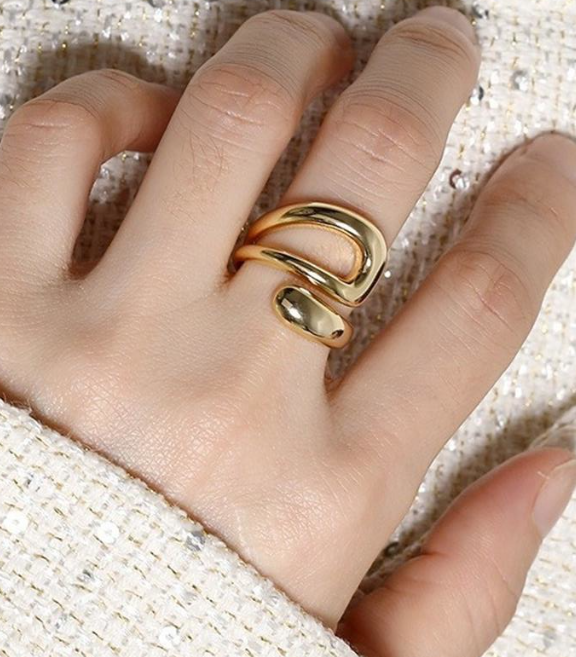925 Silver Interwoven Open Ring Image 2