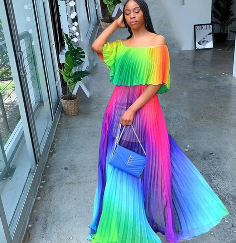 Gradient Pleated Dress Image 5
