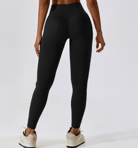 High Waist Legging Pants With Pocket - Gamborini
