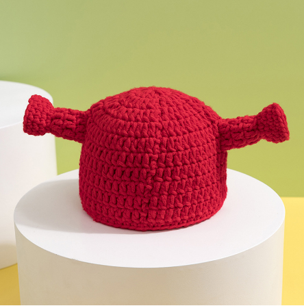 Green Cartoon Funny Knitting Wool Hat Image 1