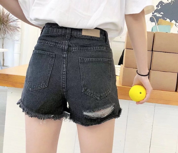 Ripped Denim Shorts 1