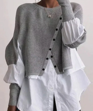 Emma Classic Top in Grey