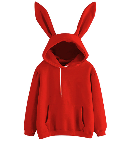 Cozy Oversized Rabbit Fleece Hoodie in Blue